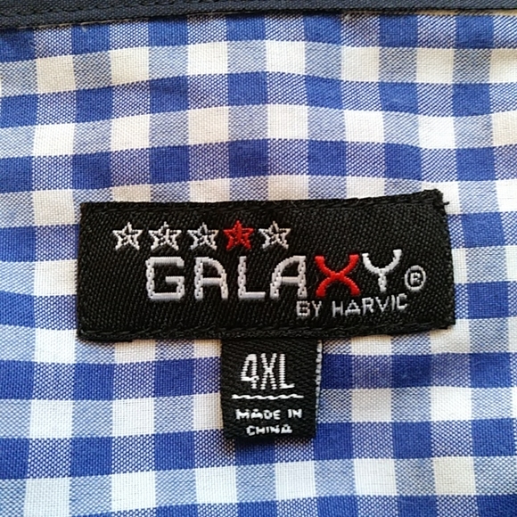 New Galaxy by Harvic Slim Fit Checkered Button Down Shirt 4XL - Picture 3 of 14